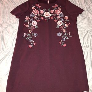 Burgundy floral dress